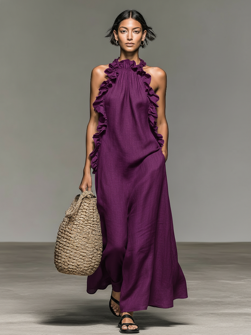 Lua · Vestido Largo con Bolsillos