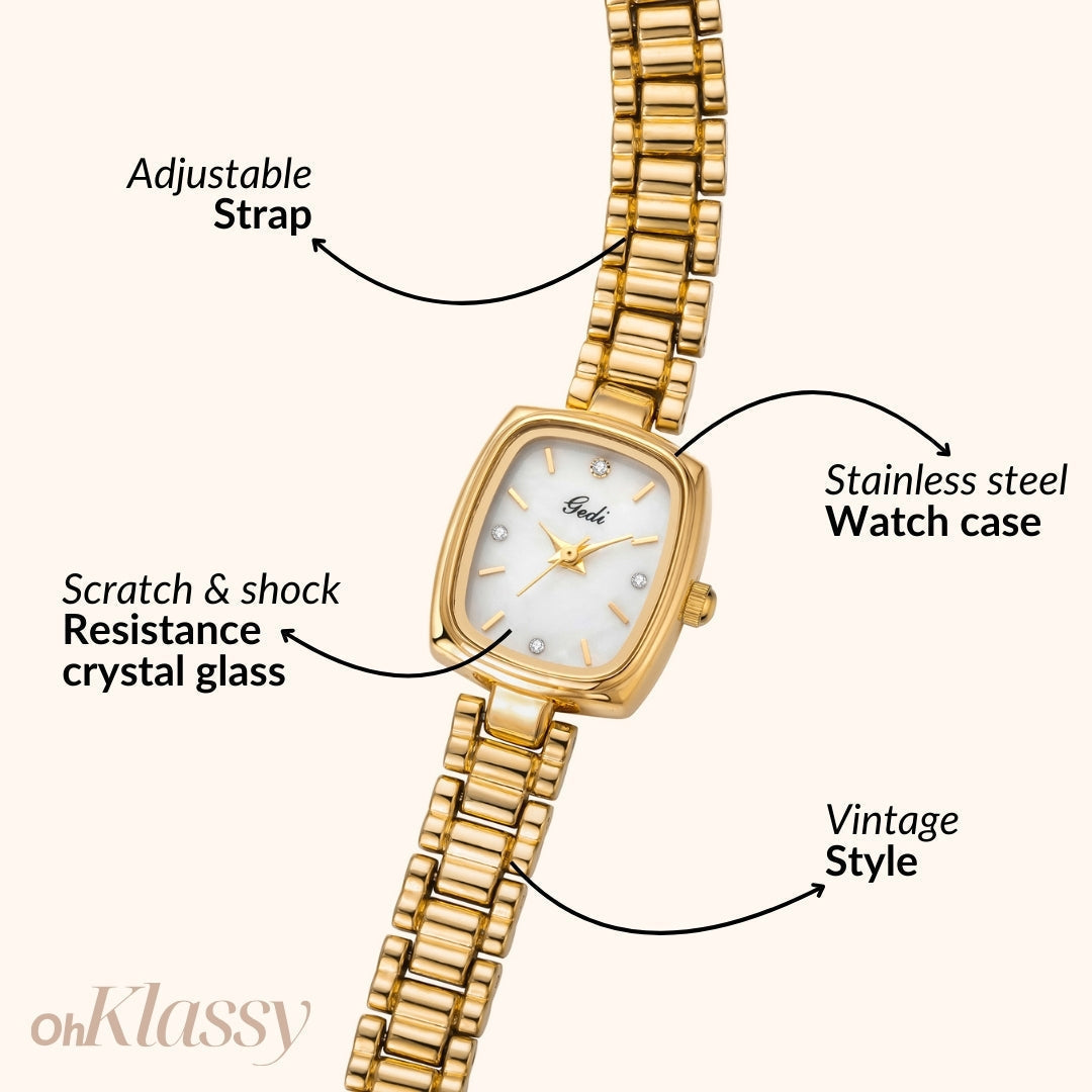 Aurora · Reloj de Mujer Dorado con Detalle de Perla