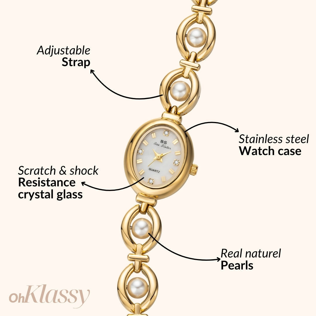 Celina · Reloj de Mujer Dorado con Brazalete Ajustable