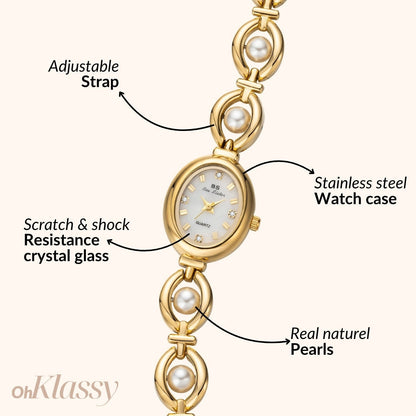 Celina · Reloj de Mujer Dorado con Brazalete Ajustable