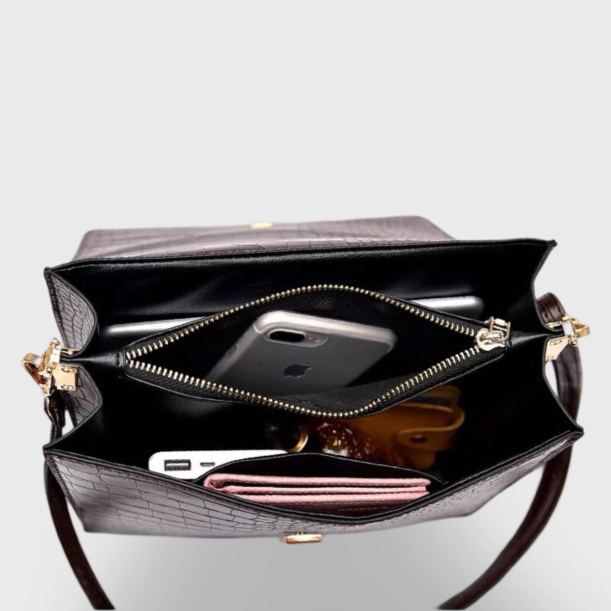 Velluto · Bolso Bandolera Rígido Efecto Cocodrilo