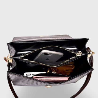Velluto · Bolso Bandolera Rígido Efecto Cocodrilo