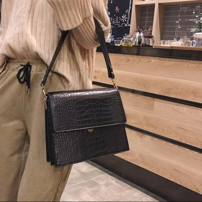 Velluto · Bolso Bandolera Rígido Efecto Cocodrilo