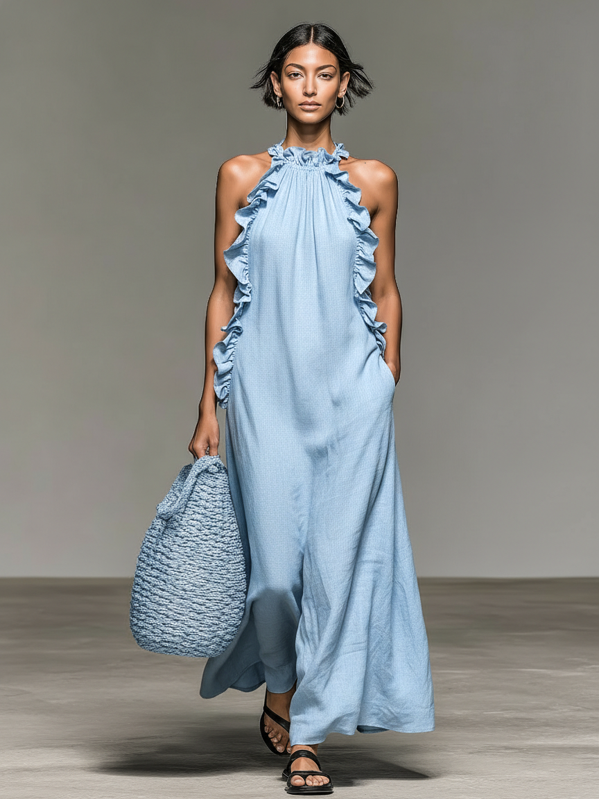 Lua · Vestido Largo con Bolsillos