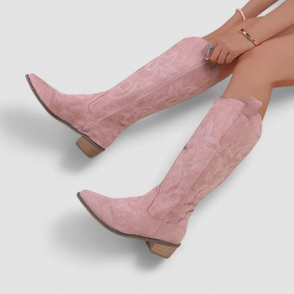 Valentina | Botas western bordadas de tacón bajo