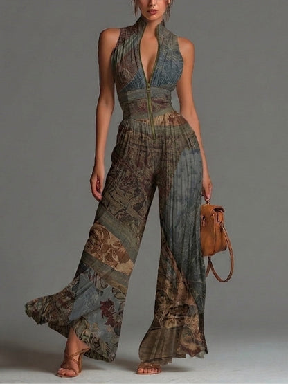 Aliénor · Mono de Gasa con Estampado Étnico Bohemio
