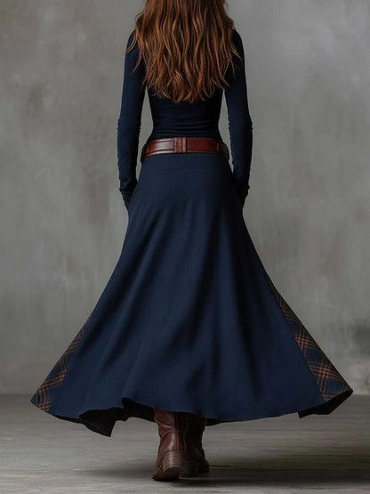 Livia | Vestido maxi efecto ante con cinturón
