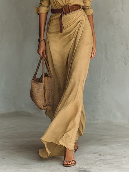 Alina | Vestido maxi Imperial Chic con cinturón