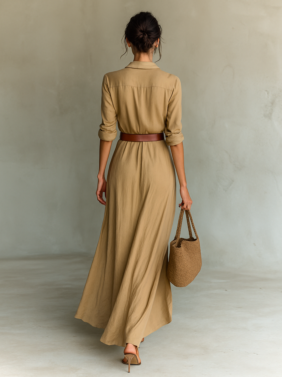 Alina | Vestido maxi Imperial Chic con cinturón